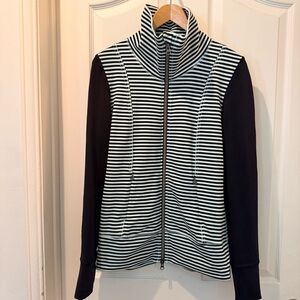 Lululemon Mint Striped Daily Yoga Jacket.